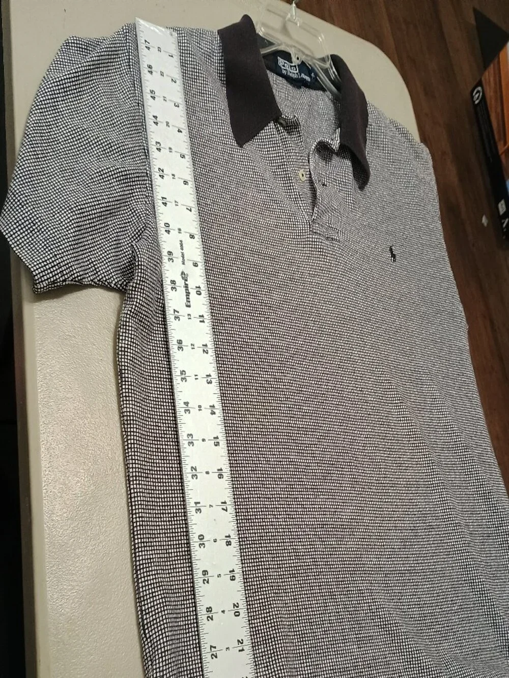 Polo Ralph Lauren Grid Polo Shirt Medium Black & White